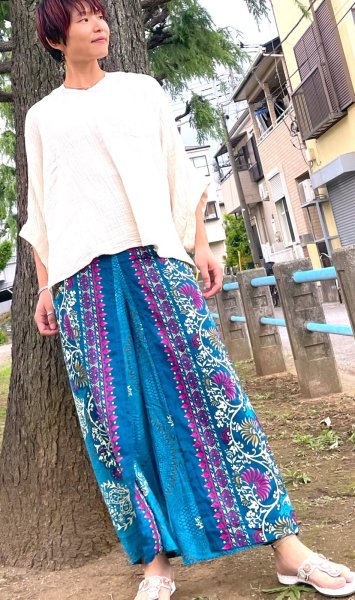 画像1: レーヨンワイドパンツ (1)