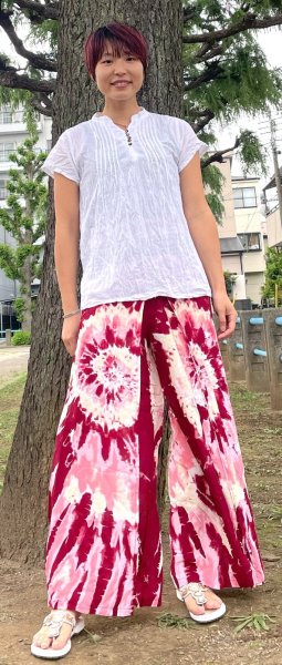 画像1: レーヨンワイドパンツ (1)