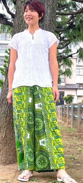 画像1: レーヨンワイドパンツ (1)