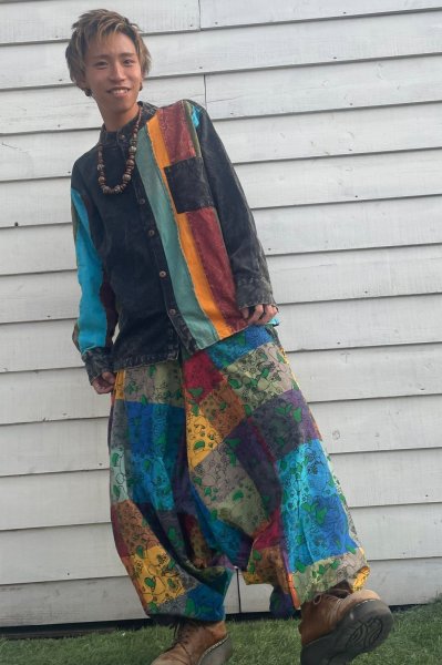 画像1: キノコプリントサルエル＆トップス (1)