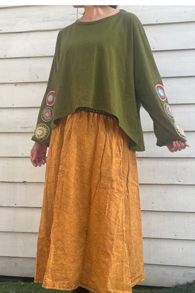 画像1: クロッシェが可愛いトップス＆シンプルスカート (1)