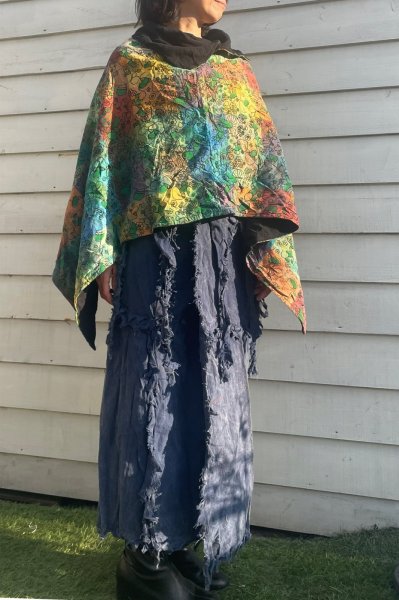 画像1: ビッグポケット付きエスニック巻きスカート＆タイダイチュニック (1)