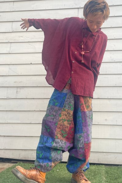 画像1: キノコプリントサルエル＆トップス (1)