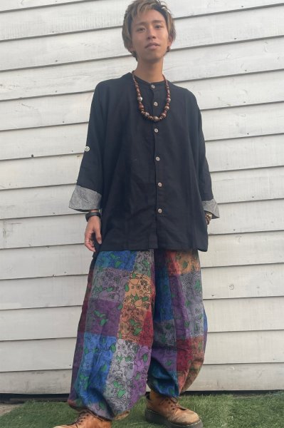 画像1: キノコプリントサルエル＆トップス (1)