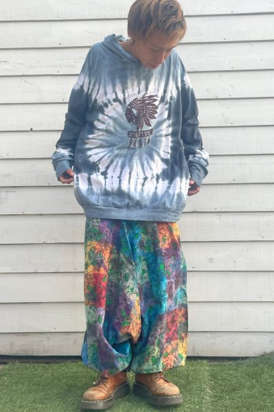画像1: キノコプリントサルエル＆タイダイパーカー (1)