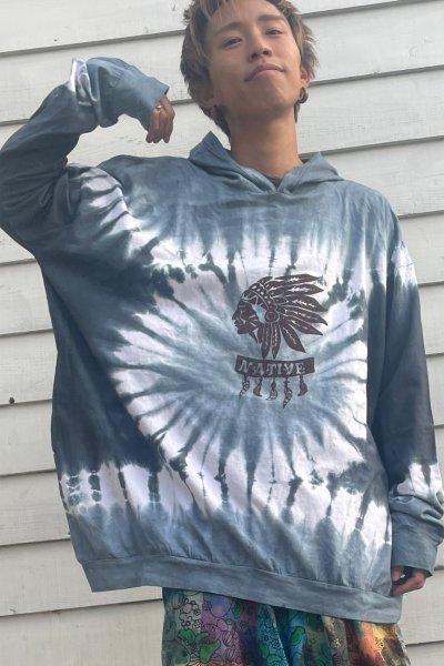 画像1: キノコプリントサルエル＆タイダイパーカー