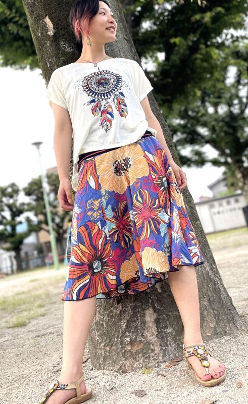 フラワープリント　ハーフパンツ